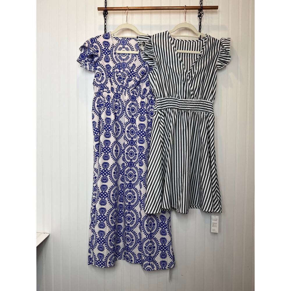 NWT Cupshe Dresses Boho Flared Sleeve Maxi Dress -Ruffled Mini Dress Bundle Sz M - Picture 2 of 8